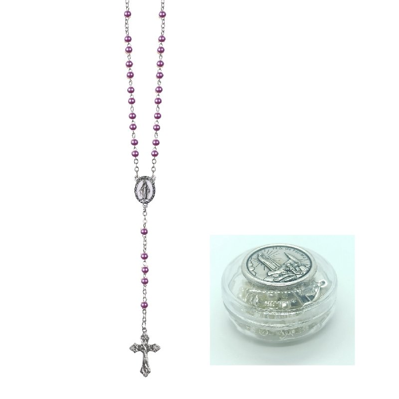 3044874964_zyro-roxocruz-01 Terço de Pérola 4MM c/fecho e c/ caixa Lombata - Image 1