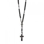 Terço de Madeira Corda c/ Pai Nosso Metal Rosas Alpaque - Image 2