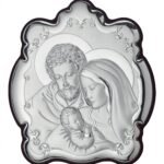 Painel Bilaminado Prata 999°°Sagrada FamíliaMoldura em madeira