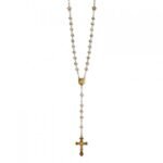 Terço de Metal Rosas Alpaque Bicolor C/ Flor Pa - Image 3