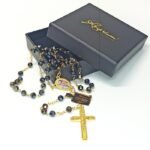 Terço de Cristal Multifacetado dourado 7MM