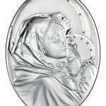 Painel Bilaminado Prata 999°°Amor de Mãe Oval - com cristais strass