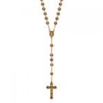 Terço de plástico acrílico - rosas metalizadas