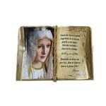 Livros Decorativos em Madeira  Nossa Senhora de Fátima c/ Pastorinhos