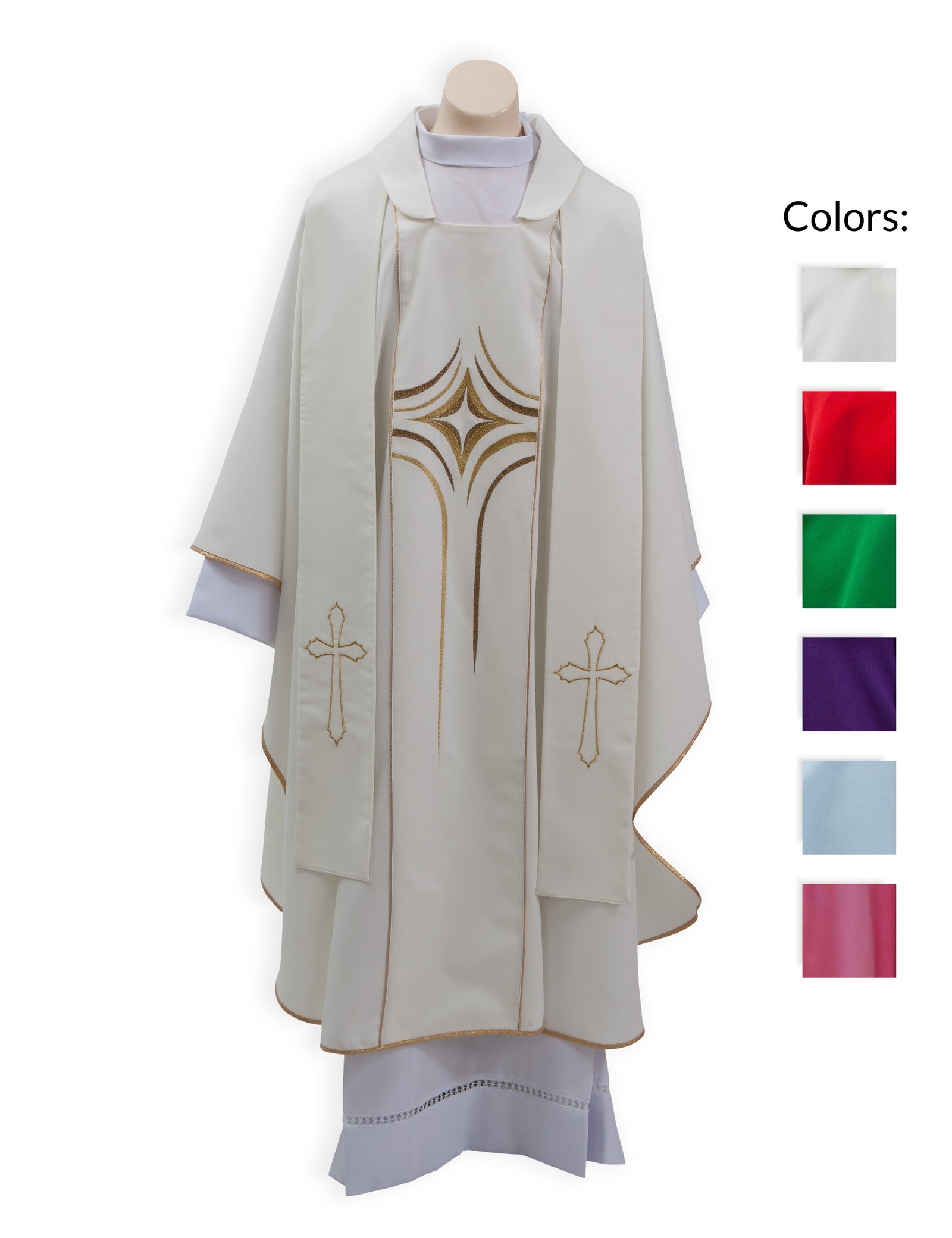 3302445188_Casula_Estol__o_PAR416 Casula com Estolãoem Mini-Mate 100% Polyester - Image 1