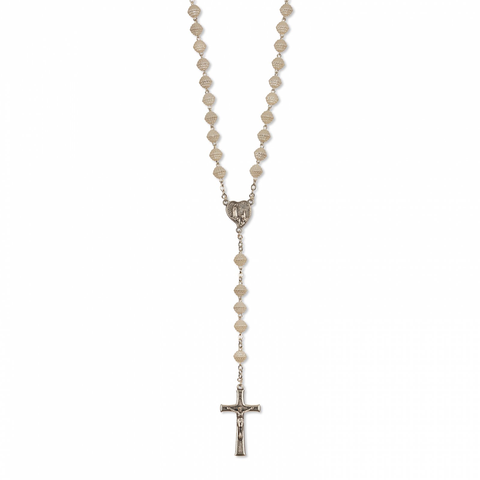 3516921982_T6085 Terço Pérola Hexagonal Floco de Neve - Image 1