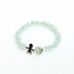 Pulseira Pérola Especial - 6MM C/Coração e Menino(a)