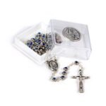 Terço de Metal Coração Pequeno C/ Resina