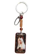 Porta-Chaves de Madeira Rectangular c/dupla foto em resina - Vários santos