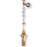 Terço de Cristal  - Disco (pequeno) Pai Nosso em Conta Laminada - Image 34