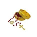 Terço/Fio de Cristal Dourado c/caixa, 8mm - Image 8