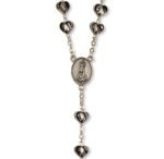 Terço de Metal Formato Coração Nª Srª Resina - Image 2