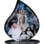 Placa em acrílico Chama com Aparição de Fátima