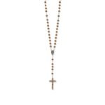 Terço de Madeira Crucifixo em Madeira, com metal