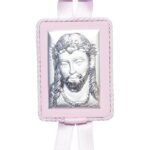 Santo Cristo Painel Bilaminado Folha de Alumínio c/ prata vaporizada c/ laço