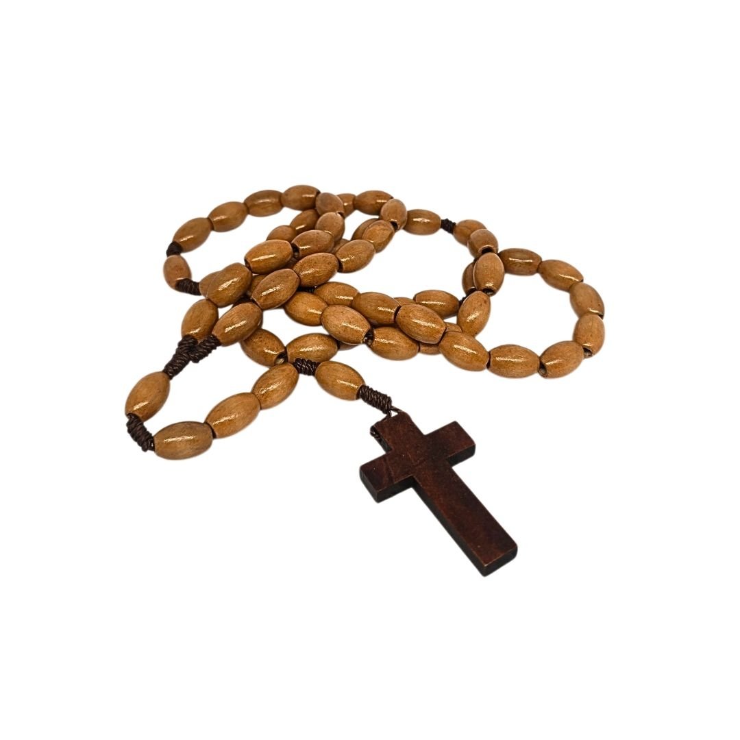 4218136244_T3016CORDA_____2_21_Cast_claro Terço de Madeira e Corda 10/15 c/Cruz de Madeira - Image 1