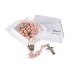 Terço de Pérola Paz c/ Caixa Prateado