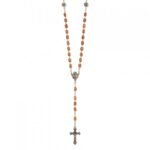 Terço de Madeira Facetada Retangular Cruz São Bento