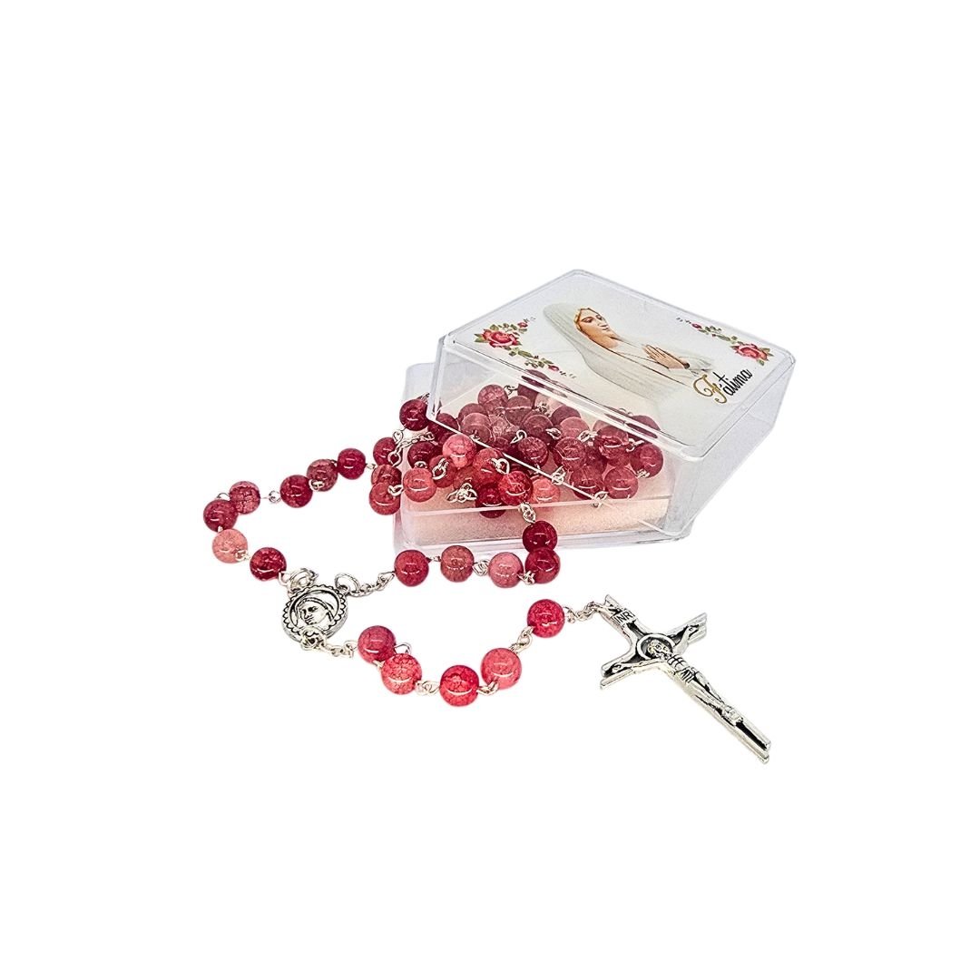 582860171_T85568CX______3_51_vermelho Terço de Pedra Alabastro Redondo 8MM c/caixa - Image 1