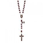 Terço de Pedra Natural Vulcânica de Lava e Veludo c/ Pai Nosso Anéis Strass - Image 9