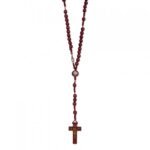 Terço de Madeira Vermelha Corda Cilíndrica Octagonal