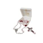 Terço de Cristal c/Rosa em Fimo, 6MM