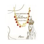 Pulseira banhada a ouro 18K c/Medalha Aparição de Fátima - Várias Cores