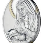 Painel Bilaminado Prata 999°°Amor de Mãe Oval - com cristais strass