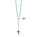 Terço de vidro -com anilhas e relíquia