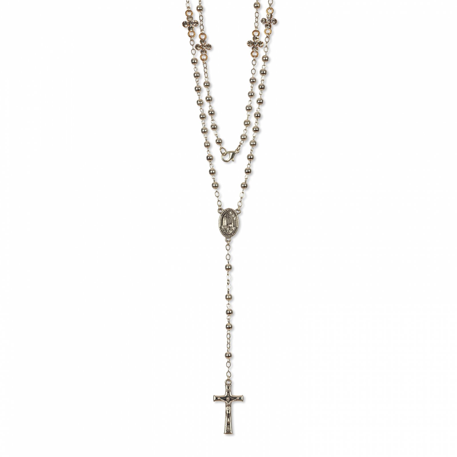 763721844_T8551_Prateado Terço de Pedra Hematite Colorido - Image 1