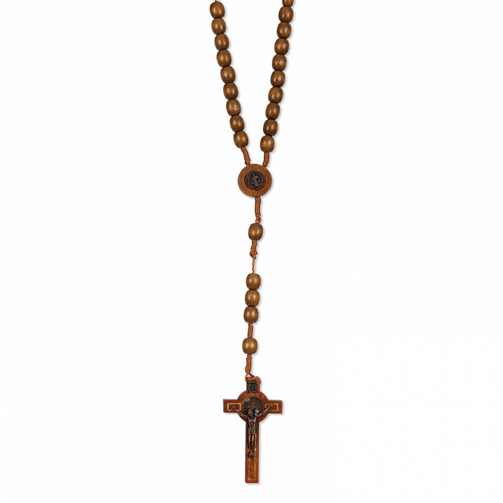 876654863_T3088_Esverdeado Terço de Madeira Corda Cilíndrica São Bento - Image 1