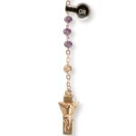 Terço de Cristal  - Disco (pequeno) Pai Nosso em Conta Laminada - Image 7