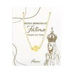 Pulseira Banhada a Ouro 18K c/Contas e Medalha Nossa Senhora de Fátima - Image 2