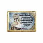 Iman em madeira folhas -Sto António fundo prata