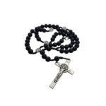 Terço de Vidro c/Medalhas de São Bento, 8MM