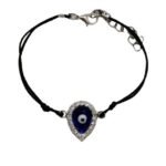 Pulseira Cordel c/Olho Turco Oval c/Swarovski