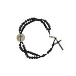 Pulseira/Terço de Pedra Natural Vulcânica de Lava 3MM, c/fecho