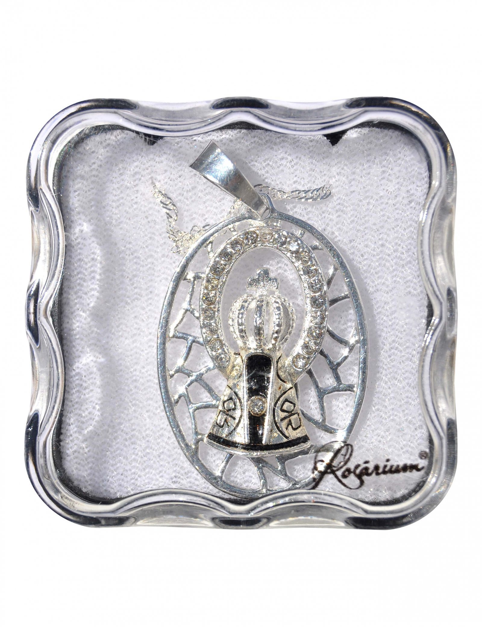 1267411414_MF_241.jpg Fio- Resplendor com Nª Srª Aparecida - c/ strassFolheado a prata - Image 1