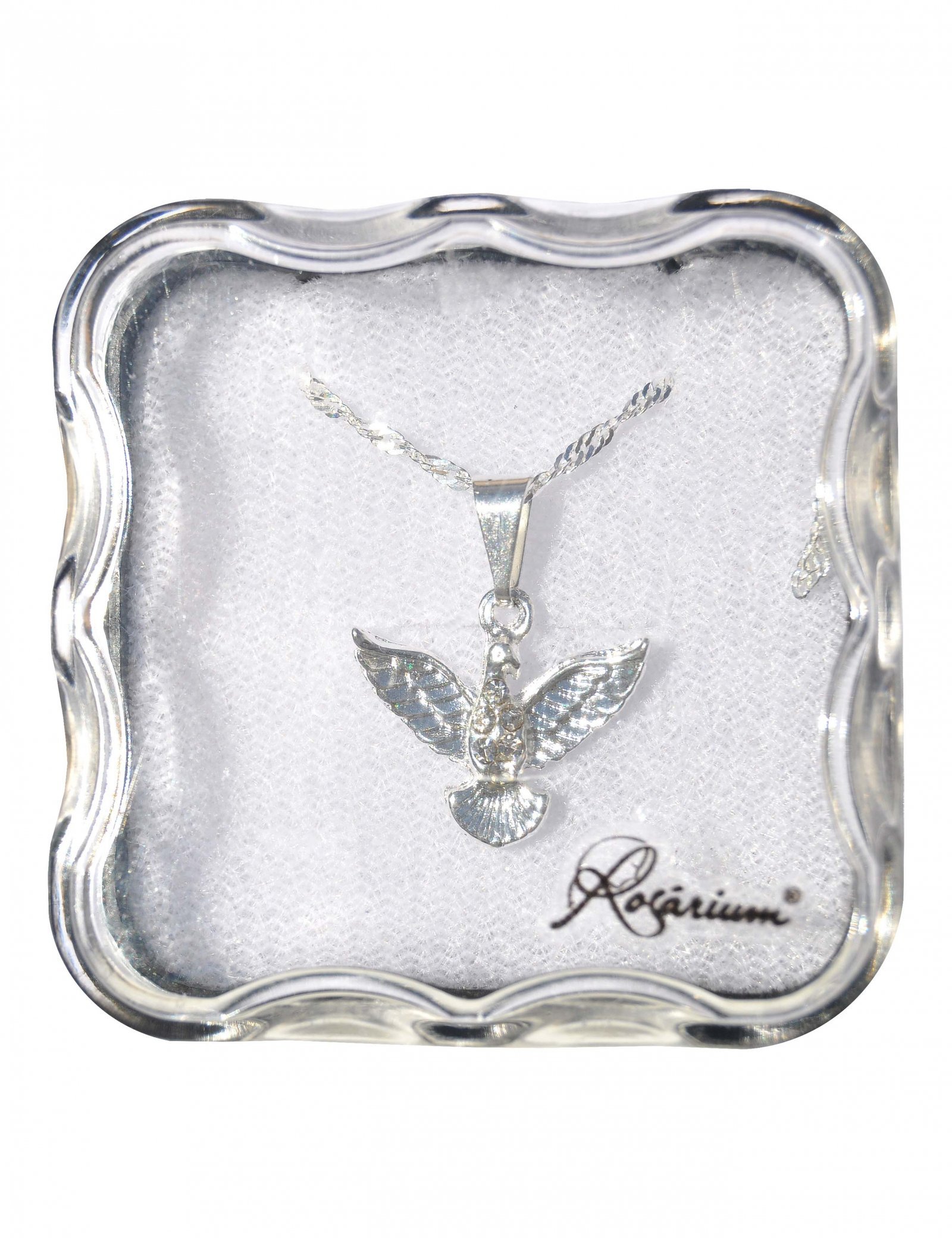 1309704922_MF_148.jpg Fio - Pomba com strassFolheado a prata - Image 1