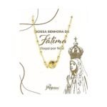 Pulseira Banhada a Ouro 18K c/Contas e Medalha - Nossa Senhora de Fátima