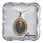 Fio - Medalha Oval Folheada a ouroNª Srª Aparecida