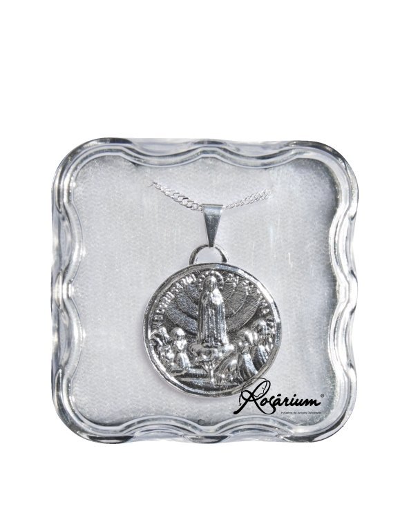 1542930100_MF_633.jpg Medalha folheada prata - redondaAparição de Fátima - Image 1