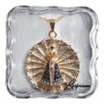 Fio - Medalha Redonda c/raiosFolheada a ouro e prataNª Srª Aparecida