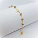 Pulseira Banhada a Ouro 18K c/anilhas e Contas Coloridas - Aparição - Image 2