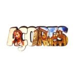 Íman em Madeira Recortado "Açores" c/Santo Cristo, 8cmx3cm