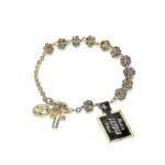 Pulseira de Cristal Swarovski c/ Mini Cristais 6MM Dourado c/ caixa