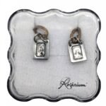 Escapulário em Inox Mini Nª Srª do Carmo c/ Fio de Couro