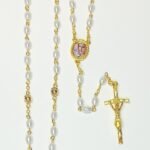 Terço de Pérola Oval 5/7 c/ Pai Nosso Dourado - Image 3