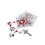 Terço de Cristal 8mm, Divino Misericordioso c/caixa