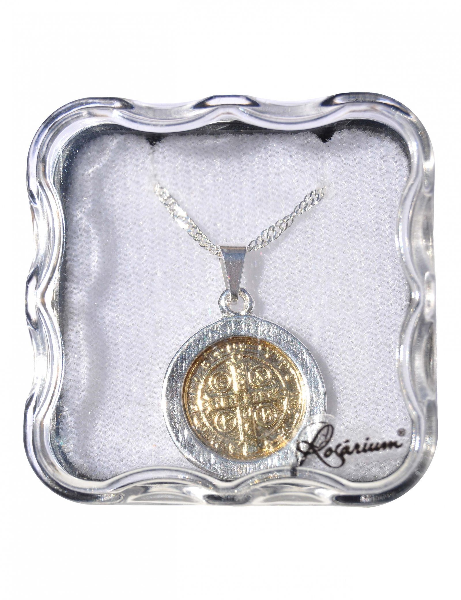 2055879996_MF_185.jpg Fio - Medalha de São Bento - 2,2 cmPrateada com centro dourado - Image 1